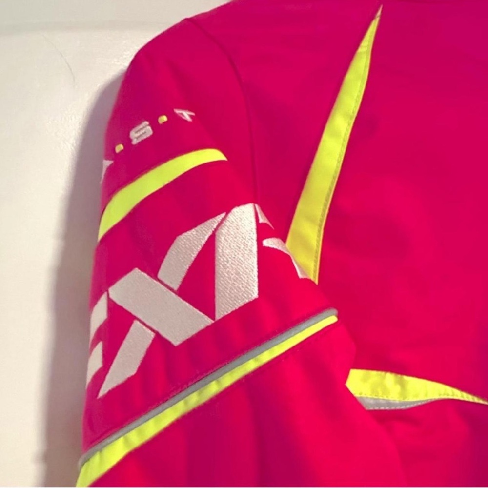 FXR Hot Neon Pink and Yellow Hivis Snowmobile Jacket Small - Picture 4 of 7